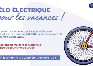 Location de VTT électrique à l'Office de Tourisme