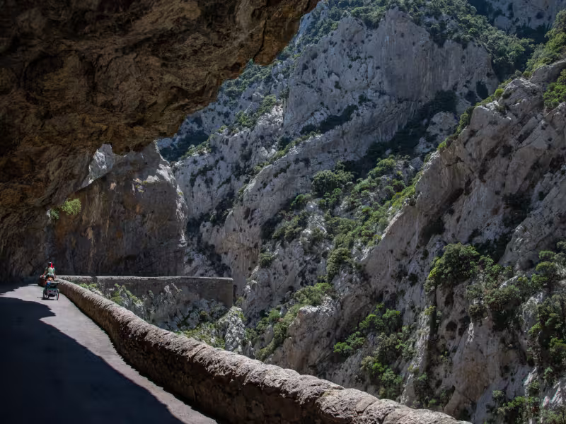 À vélo dans les Gorges de Galamus