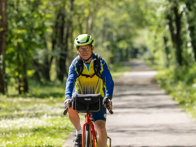 Voyageur cycliste sur La Flow Vélo