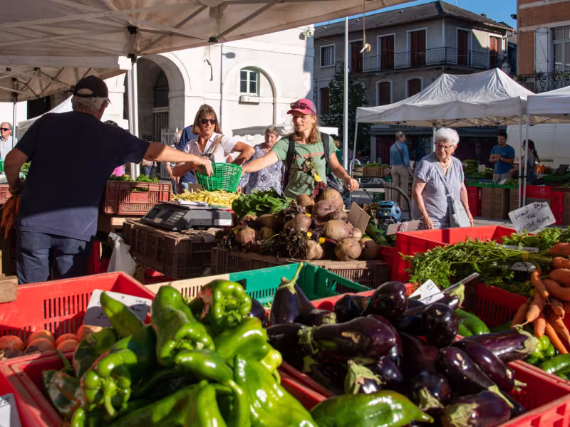 Marché à Nay, fruits et légumes - La Vélosud