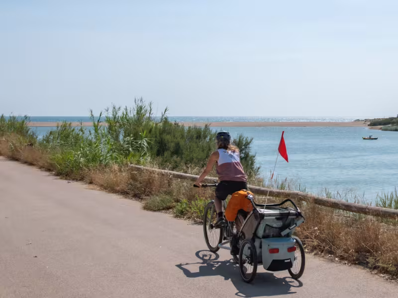 Voie verte à l'arrivée à Port-Barcarès