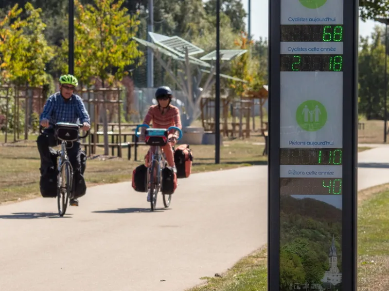 Borne de comptage de vélos à Venon