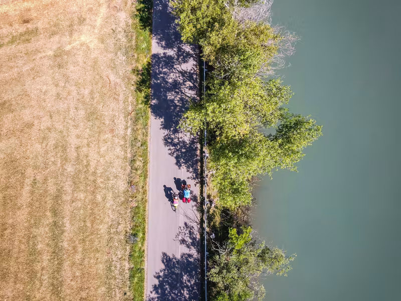 Parcours le long de la Durance à vélo