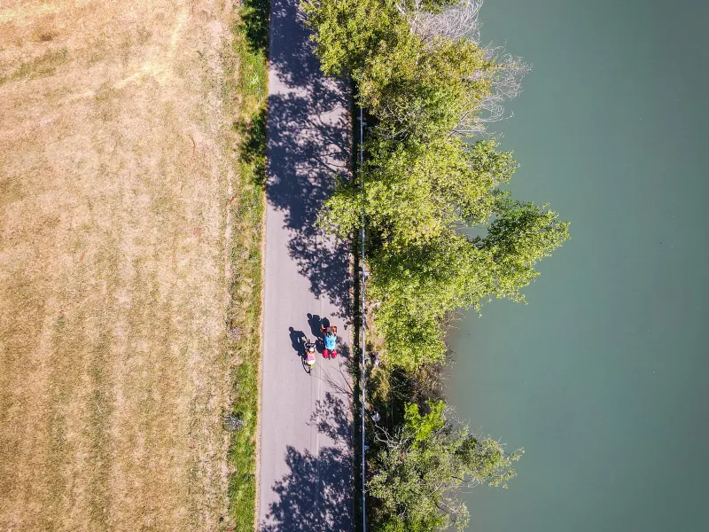 Parcours le long de la Durance à vélo