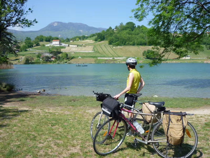 Cycliste au lac de St-André