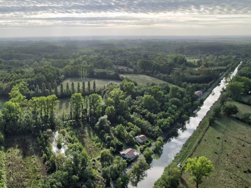Vue aérienne du Marais Poitevin
