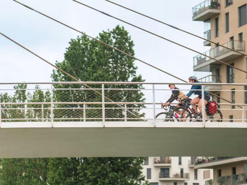 Traversée de l'Ourcq à vélo