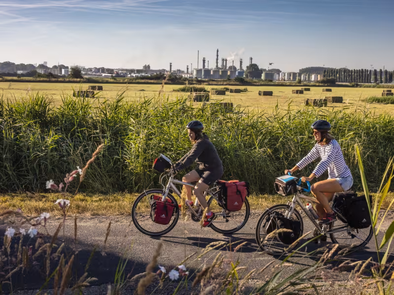 La Seine à vélo entre Harfleur et le Havre