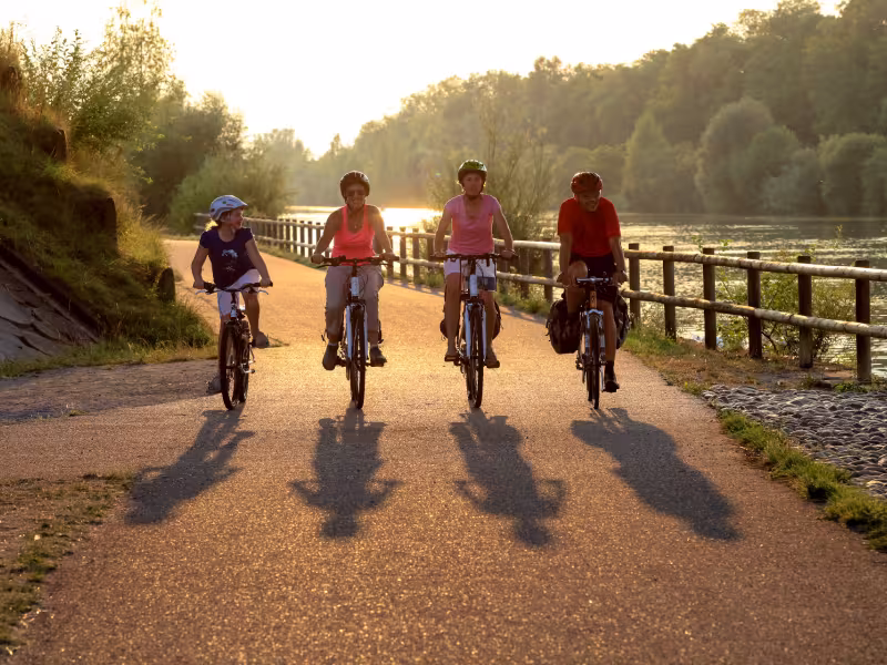 Vélo sur le pont du bouc de Rixheim