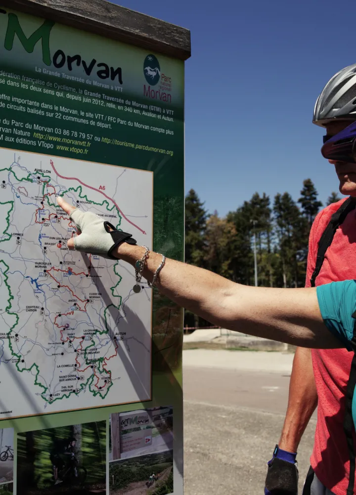 Carte de la Grande Traversée du Morvan à VTT