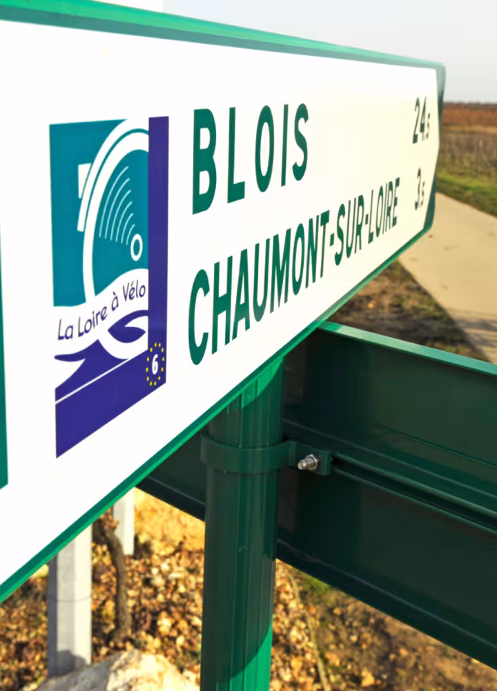 Panneau de La Loire à vélo - Direction Blois