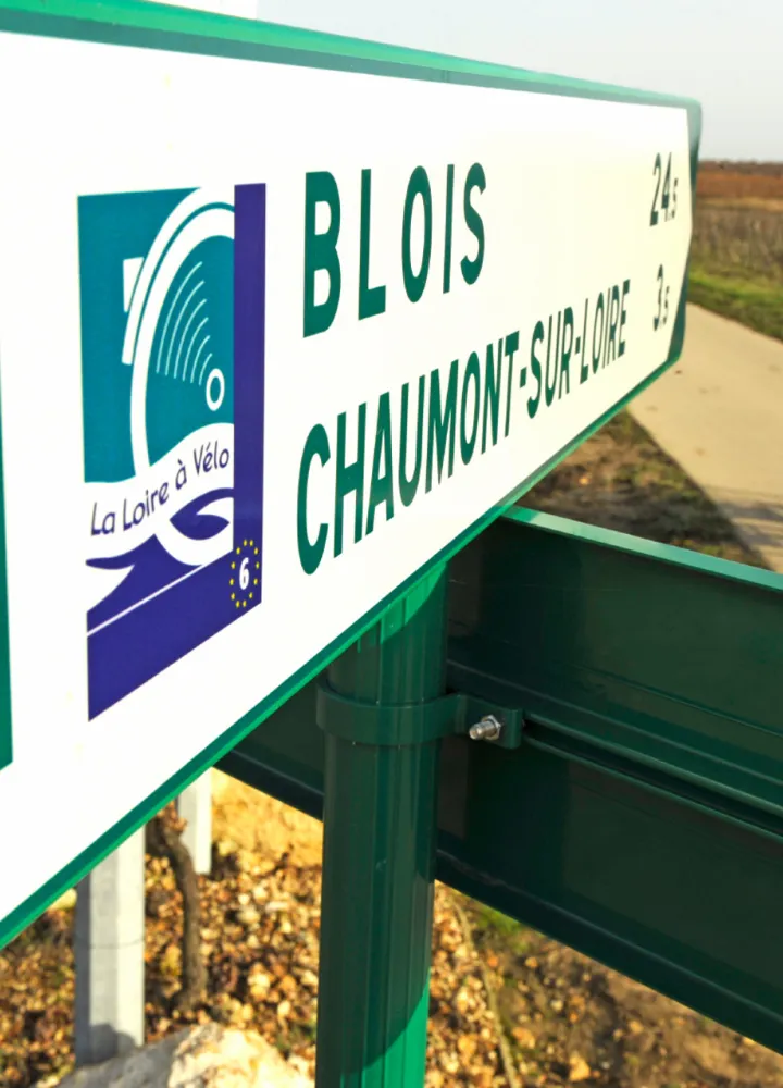 Panneau de La Loire à vélo - Direction Blois