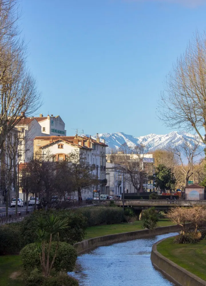 Vue sur les Pyrénées depuis La Méditerranée à Vélo