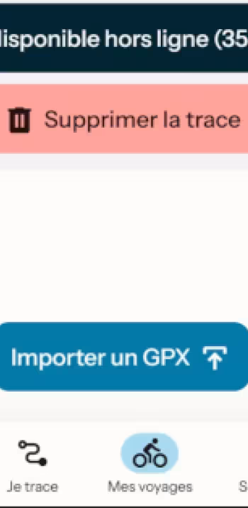 Application France Vélo Tourisme - Importer un tracé gpx