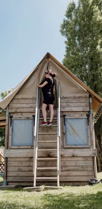 Hébergement cabane pour cyclistes au camping Tette d'Auge à Pont l'Evèque
