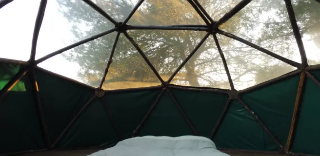 Dôme géodésique à la Ferme Roumavagi