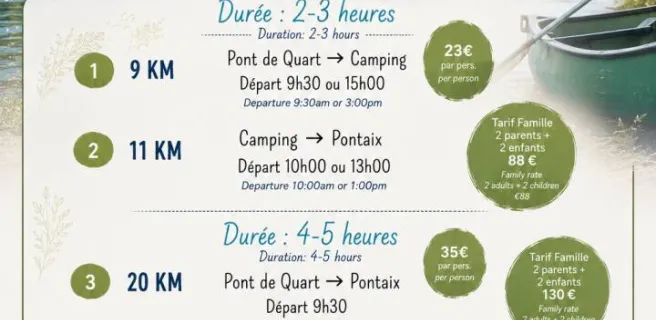 Canoe-Kayak hire at La Pinède Campsite