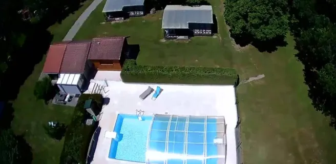 Vue aérienne piscine