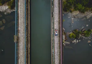 A vélo sur le pont-canal de Golbey