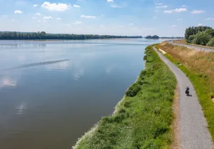 Cycliste sur les bords de Loire