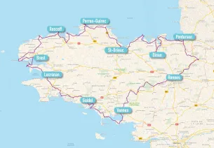 Carte tour de Bretagne à vélo - Jean-Marc Schmit