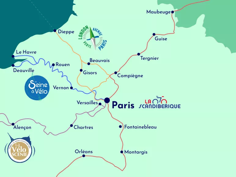 4 grands itinéraires vélo depuis Paris