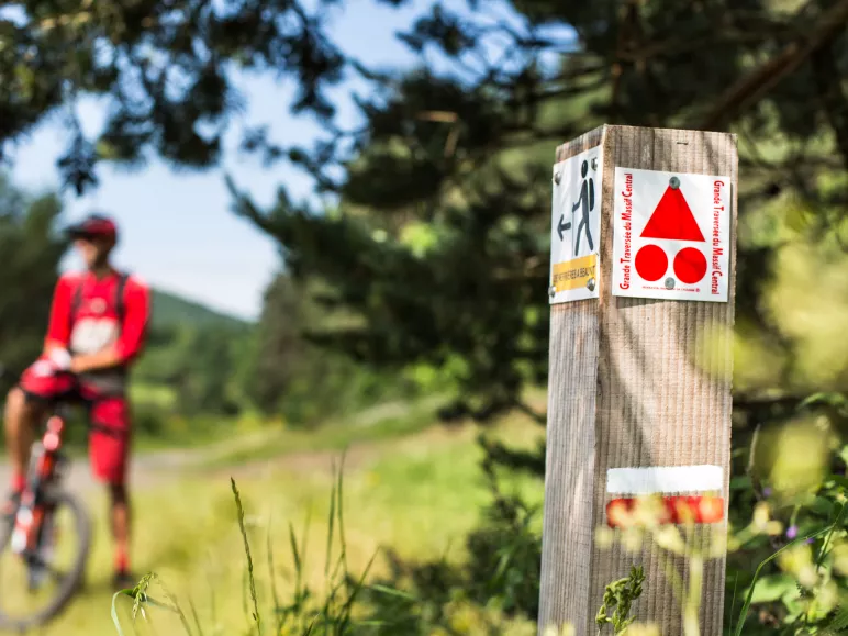 Bewegwijzering van de mountainbike routes