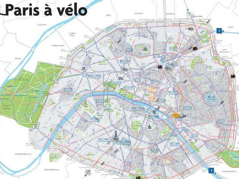 Le plan des pistes cyclables à Paris